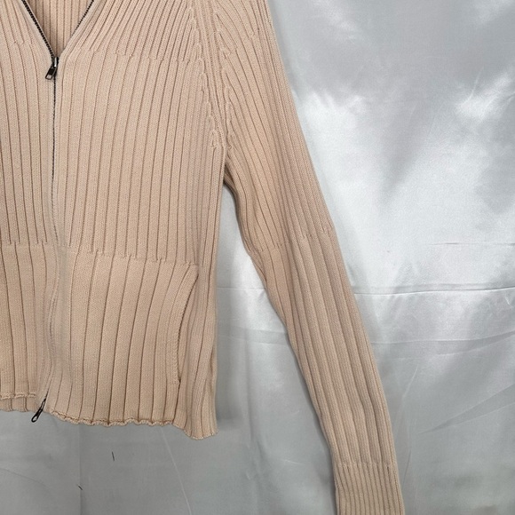 GAP Beige Ribbed Zip Up Sweater Size XL - Picture 3 of 15